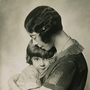 CHRISTOPHER ROBIN MILNE (b. 1920) at age four or five, with his mother, Mrs. A. A. Milne