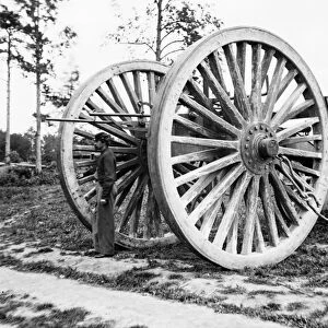 CIVIL WAR: SLING CART. Union army sling cart used for removing captured artillery. Photographed near Drewrys Bluff, Virginia, 1865