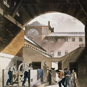 COLDBATH FIELDS PRISON. Coldbath Fields Prison in London, England. Aquatint, c1810