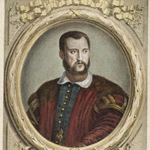 COSIMO I MEDICI (1519-1574). Known as The Great. Copper engraving, Italian, 18th century