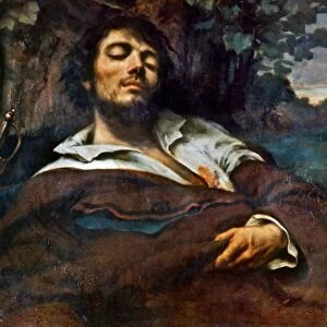 COURBET: SELF-PORTRAIT. Gustave Courbet (1819-1877): self-portrait (The Wounded Man), 1844-54. Oil on canvas