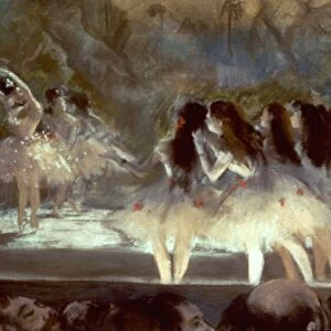 DEGAS: BALLET, 1876-77. Edgar Degas: Ballet at Paris Opera. Pastel on paper, 1876-77