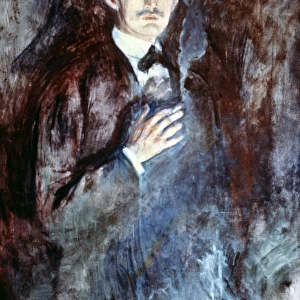 EDVARD MUNCH (1863-1944). Norweigan painter and printmaker. Self-portrait with cigarette