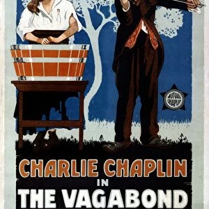 FILM: THE VAGABOND, 1916. Poster for The Vagabond, starring Charlie Chaplin and Edna Purviance