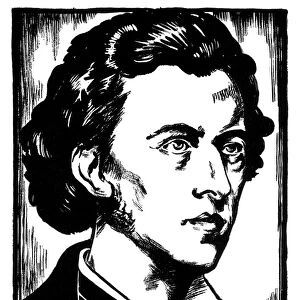 FREDERIC CHOPIN (1810-1849). Polish composer and pianist. Drawing, c1932, by Samuel Nisenson
