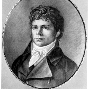 FRIEDRICH W. J. von SCHELLING (1775-1854). German philosopher. Charcoal drawing