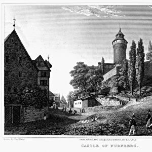 GERMANY: NUREMBERG, 1823. View of Nuremberg Castle, Nuremberg, Germany. Steel engraving, English, 1823, after a drawing by Robert Batty