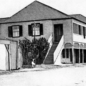 HAMILTON BIRTHPLACE. The house where Alexander Hamilton was born in 1755, St. Croix, Nevis