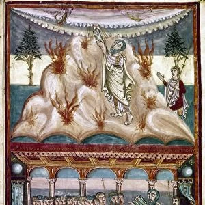 Illumination from the Moutier-Grandval Bible, Tours, France, c825-850