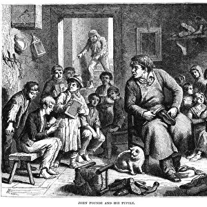 JOHN POUNDS (1766-1839). English teacher and altruist. Pounds and his Ragged School. Line engraving, English, 19th century