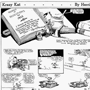 KRAZY KAT, 1922. Krazy Kat comic strip, 1922, by George Herriman