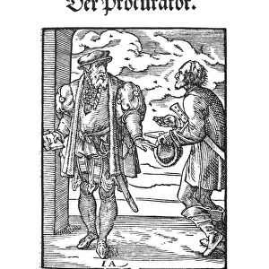 LAWYER, 1568. Woodcut, 1568, by Jost Amman