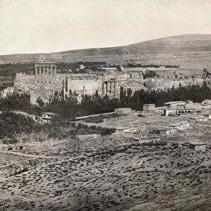 LEBANON: BaLBEK. Panoramic view of the city of Baalbek, Lebanon, late 19th century