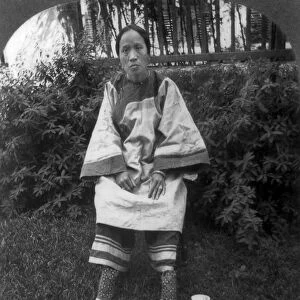 A lily footed woman of China. Stereograph, c1905