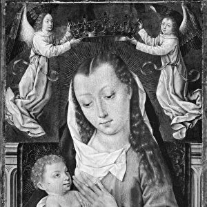 MADONNA AND CHILD. The Virgin Mary and Jesus Christ, with two angels