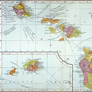 MAP: HAWAII, 1905. Map of the Hawaiian Islands printed in the United States in 1905