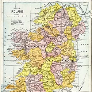 MAP: IRELAND, c1890. Map of Ireland, c1890, published in the United States