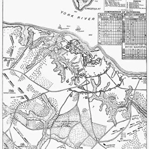 Map of the siege of Yorktown, compiled from the Faden (London, 1781) and the Renault (American, 1781) maps by Lieut. L. V. Caziarc, 1881