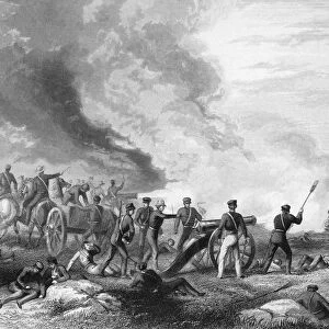 MEXICAN WAR: PALO ALTO. The Battle of Palo Alto on 8 May 1846, the first engagement of the war. Contemporary American steel engraving