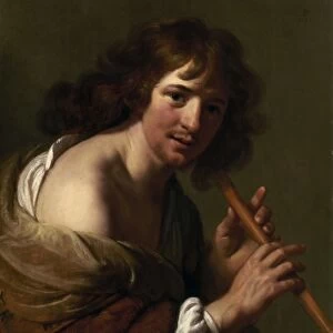 MOREELSE: FLUTE PLAYER. The Flute Player by Paulus Moreelse. Oil painting, 1636
