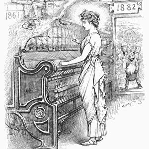 NEW SOUTH CARTOON, 1882. The Queen of Industry, Or, The New South