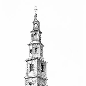 NEW YORK CITY CHURCH, 1752. St. Georges Chapel, erected on Beekman Street in 1752: lithograph