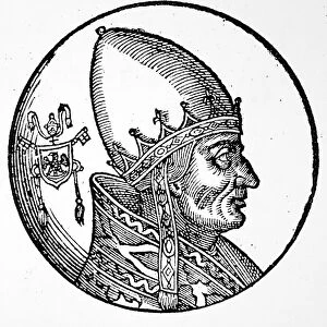 POPE INNOCENT III (1161-1216). Pope, 1198-1216. Woodcut, Italian, 1592