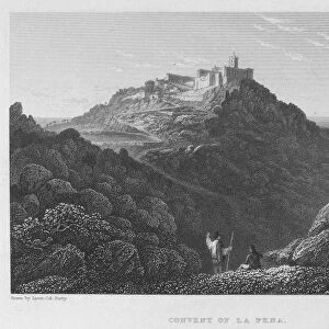 PORTUGAL: CONVENT, 1832. The Convent of La Pena, near Cintra, Portugal. Steel engraving, English, after Robert Batty, 1832