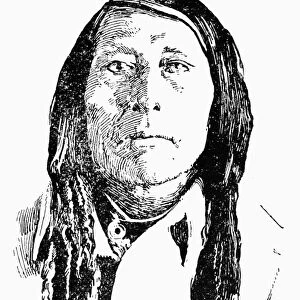 POUNDMAKER (c1842-1886). Canadian Cree chief. Line drawing by Charles W. Jefferys