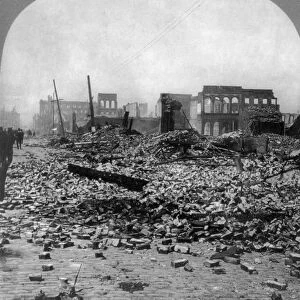 SAN FRANCISCO EARTHQUAKE. The ruins of the wholesale district, Battery north