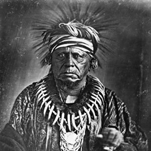Sauk Native American chief. Daguerreotype, 1847, by Thomas M. Easterly
