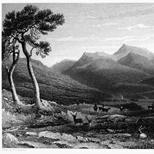 SCOTLAND: LOCHNAGAR. View of Lochnagar in Aberdeenshire, Scotland. Steel engraving, English, 1832