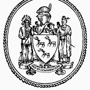 SEAL: OHIO COMPANY. Seal of the Ohio Company, formed in 1748 by London, England, businessmen and Virginia planters