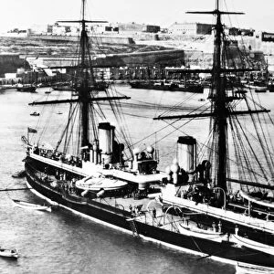SHIPS: HMS INFLEXIBLE. HMS Inflexible, launched in 1876, the most heavily armored
