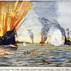 SPANISH-AMERICAN WAR. The destruction of the Spanish fleet under Admiral Cervera