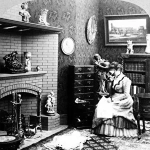 STEREOPTICON, c1900. The stereograph in the parlor, c1900