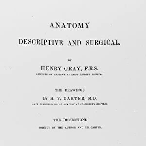 Title page of Henry Grays Anatomy, 1858