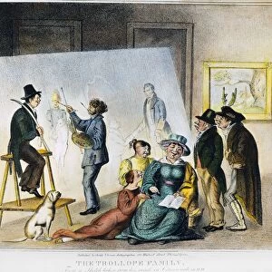 TROLLOPE FAMILY: CARTOON. The Trollope Family : American cartoon, 1832, satirizing