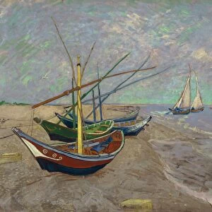 VAN GOGH: BOATS, 1888. Fishing Boats on the Beach at Saintes-Maries. Oil on canvas