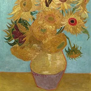 VAN GOGH: SUNFLOWERS, 1889. Vase With Twelve Sunflowers. Oil on canvas, Vincent van Gogh