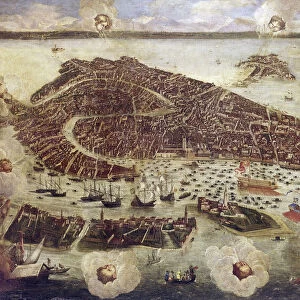 VENICE: MAP, 17TH CENTURY. Map of Venice by Guiseppe Heintz, 17th century