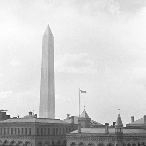 WASHINGTON, D. C. c1939. A view of rooftops and the Washington Monument in Washington, D