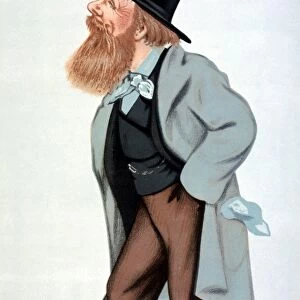 WILLIAM HOLMAN HUNT (1827-1910). English painter. Caricature lithograph, c1879