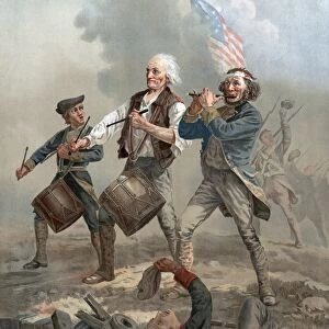 YANKEE DOODLE, 1776. Yankee Doodle, 1776. Lithograph by Archibald Willard, c1876