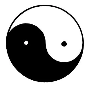 YIN YANG SYMBOL. Symbol for yin and yang, the opposite but complementary principles