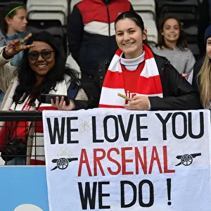 Arsenal Fans Celebrate at Meadow Park: Arsenal Women vs. Aston Villa Women, FA WSL 2021-22