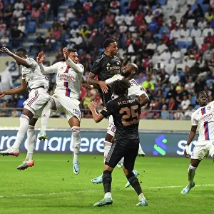 Arsenal Takes the Lead: Gabriel Scores in Arsenal v Olympique Lyonnais Dubai Super Cup Clash, 2022-23