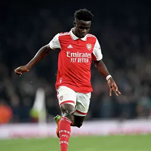 Arsenal's Bukayo Saka in Action against Southampton in the Premier League