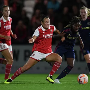 Arsenal's Caitlin Foord Fouls by Ajax's Liza van der Most in UEFA Women's Champions League Clash