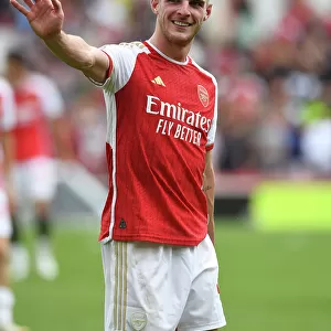 Arsenal's Declan Rice: Rejoicing in Premier League Triumph Over Nottingham Forest (2023-24)